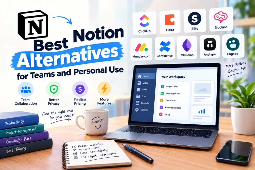 Best Notion Alternatives for Teams and Personal Use